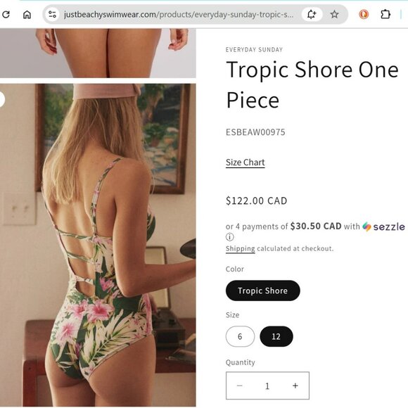 Everyday Sunday One Piece Swimsuit size 14 NWT - Picture 9 of 9